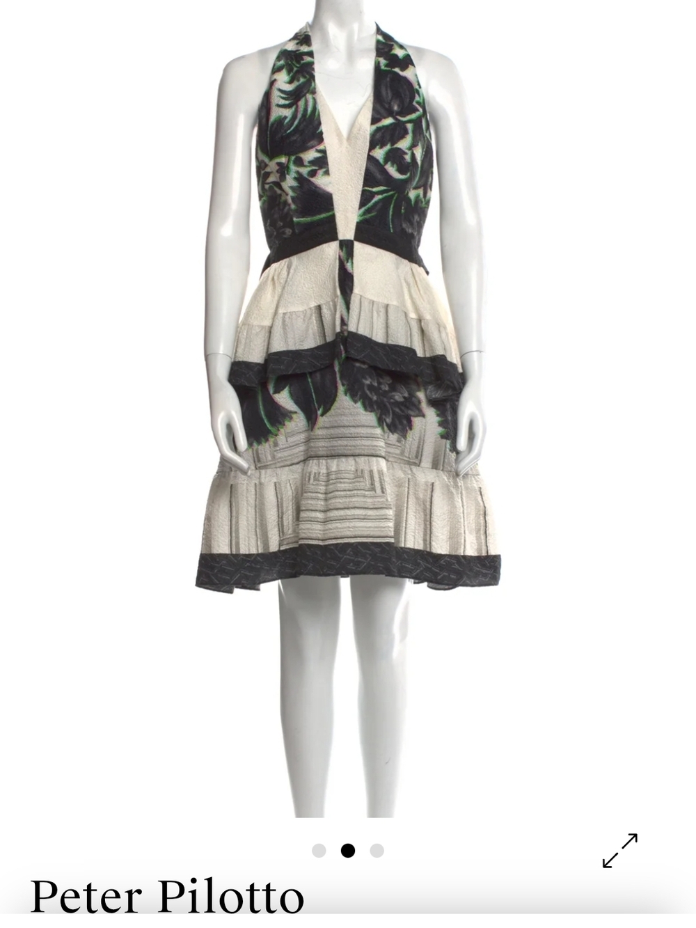 Peter Pilotto Cream, Black And Multicolor Floral Sleeveless Dress